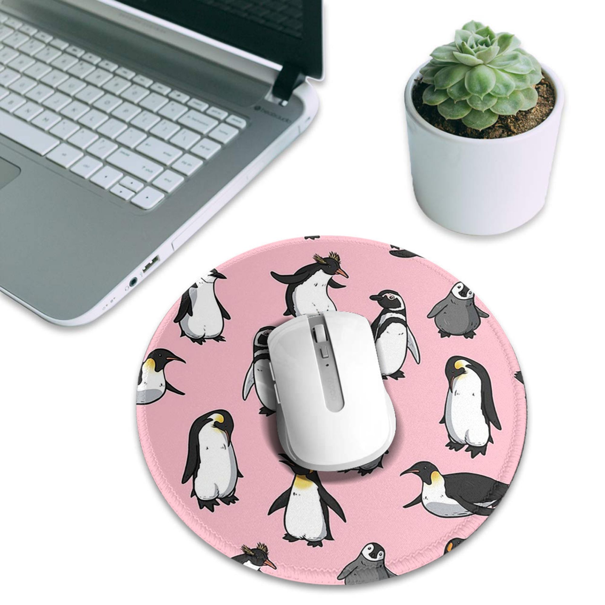 Pc Gaming Pink - かわいいペンギン（ピンク色）のマウスパッド。コンピューター用キーボードマット、ゲーミングPC用、ノートパソコン用、デスクマット、オフィスアクセサリー、テーブルマット。