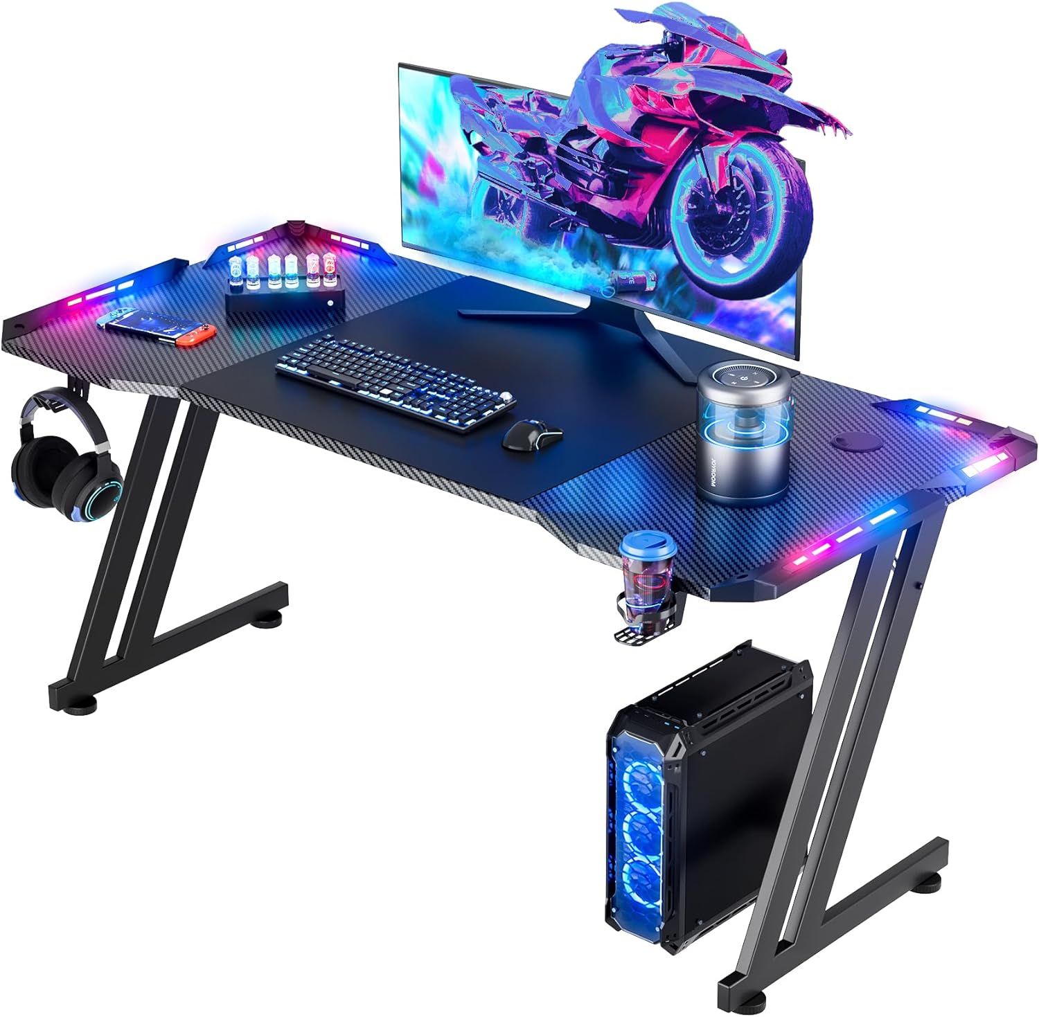 47インチ/55インチ/63インチ ゲーミングデスク LED - Pc Gaming Lounge のレビューと価格