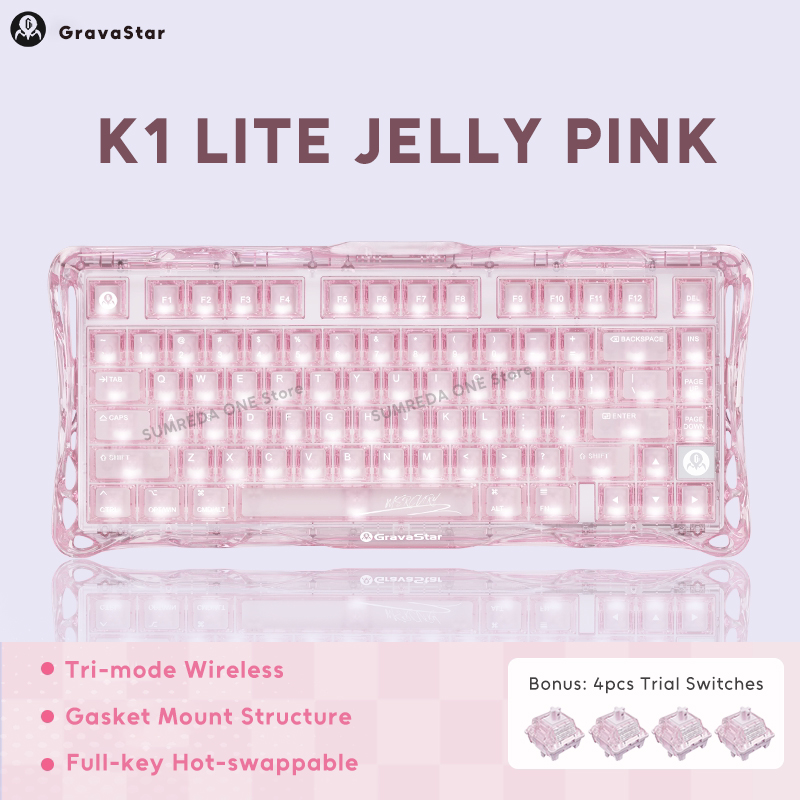 K1 LITE ジェリーピンク メカニカルキーボード Gra - Pc Gaming Pink のレビューと価格