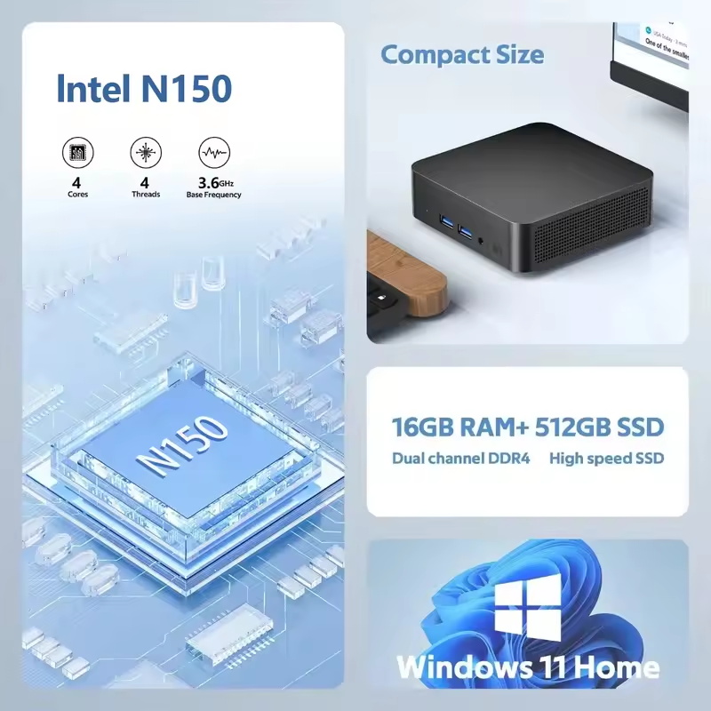 2026 インテル N150 ミニPC ポータブルコンピュー - Pc Gaming Lounge のレビューと価格